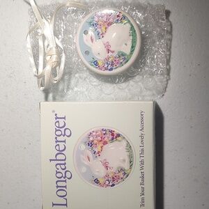 Longaberger Tie-On Easter Bunny With Flowers  New in Original Package Ivory Tie